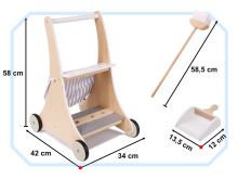 Dřevěný čisticí vozík + příslušenství
