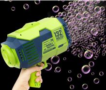 Pistole na mýdlové bubliny + automatická bublina z tekutého mýdla 132 bazooka zelená