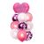 Balónky se srdcem a konfetami 30-46cm, 10ks růžové