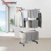 Herzberg HG-8034GRY: Moving Clothes Rack - Grey Stojan na oblečení