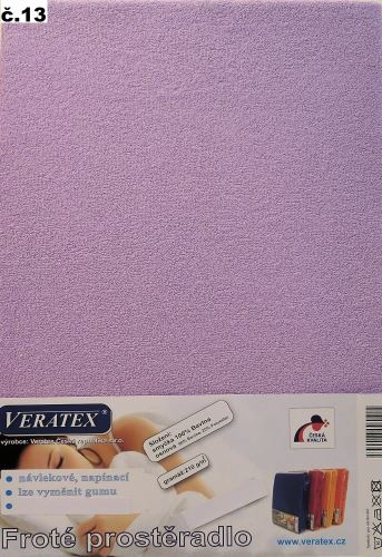 VERATEX Froté prostěradlo 80x160 cm (č.13-fialková)