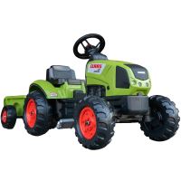 FALK Traktor Claas Green na pedálech s přívěsem + klakson na 2 roky.