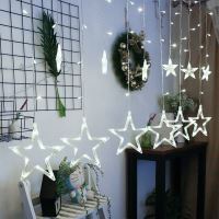 Světelné hvězdy, vánoční osvětlení, závěsné rampouchy, opona 4m 138 LED