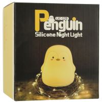 Dětské silikonové noční světlo LED bílý tučňák