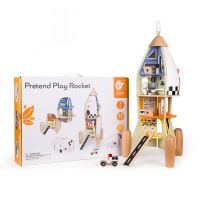 CLASSIC WORLD Dřevěný raketový domeček pro děti + figurky Akc.