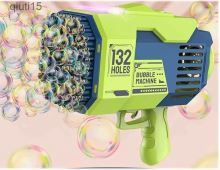 Pistole na mýdlové bubliny + automatická bublina z tekutého mýdla 132 bazooka zelená