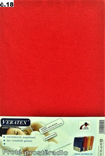 Veratex Froté prostěradlo  90x220cm (č.18-červená)