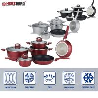 Herzberg HG-8079: 10 kusů sada nádobíSet Gray