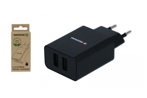 Síťový adaptér Smart IC 2x USB 2,1A power, černý (ECO BALENÍ) - 8595217475502