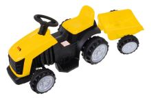 Traktor s přívěsem žlutý baterie