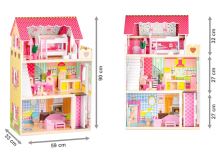Dřevěný domeček pro panenky s výtahem-Raspberry Residence ECOTOYS