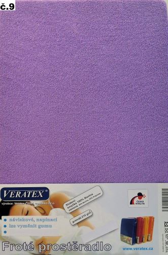 Veratex Froté prostěradlo 180x200/16cm (č. 9-tm.fialová)