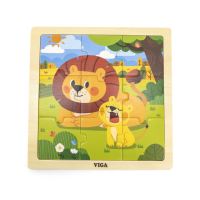 VIGA Handy Wooden Puzzle Lions 9 prvků