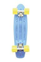 Skateboard - pennyboard 60cm nosnost 90kg, kovové osy, modrá barva, žlutá kola