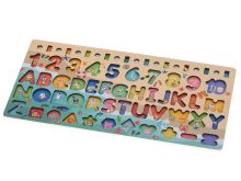 Dřevěný počítadlo zachycující číslice abecedy zlaté rybky
