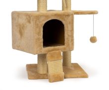 Škrabadlo pro kočky, domeček, pelíšek, patrová věž 120cm + hračky
