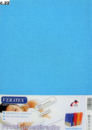 Veratex Froté prostěradlo 90x200/17cm (č.22-stř.modrá) SKLADEM POSLEDNÍ 1KS