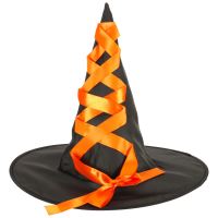 Kostým čarodějnice stylová oranžová sukně , klobouk a koště