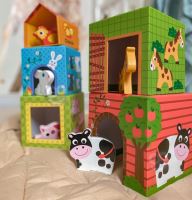 WOOPIE GREEN Puzzle Farm Cube v krabičkách + figurky 10 ks.