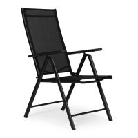 Sada 2 skládacích ocelových zahradních židlí s nastavitelným opěradlem ModernHome - černá