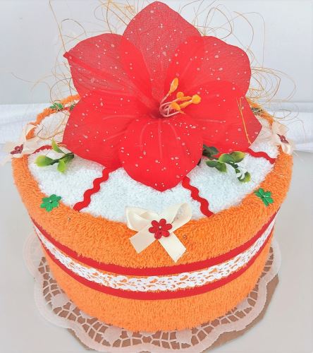 Veratex Veratex Textilní dort oranžová lilie jednopatrový