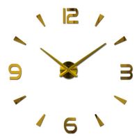 Velké nástěnné hodiny 80-120 cm zlaté 4 číslice