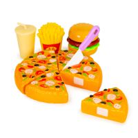 Fast food pizza hranolky hotdog sada hraček pro děti na suchý zip