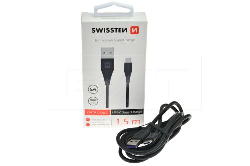 SWISSTEN datový kabel USB / USB-C super charge 5 A 1,5 m - 8595217463783