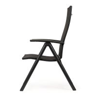 Sada zahradních židlí 4 ks polohovatelné kovové židle - Černá