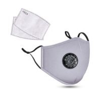 PM2.5M: Washable Cotton Mask w/ 2 Activated Carbon Filters Gray