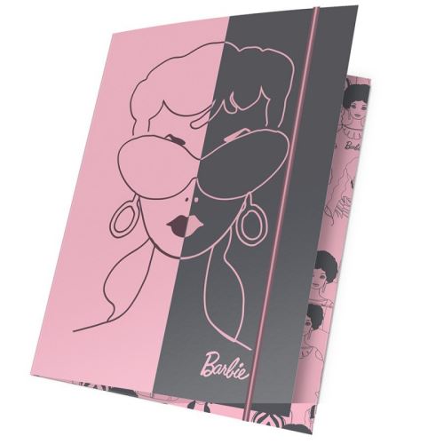 Složka s elastickým a4 barbie růžovo-šedým bam-109