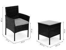 Set zahradního nábytku konferenční stolek židle 2x křeslo