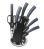 Herzberg HG-MSN8CAR: 8dílná sada nožů s akrylovým stojánkem – carbon