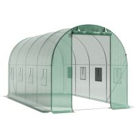 Skleníkový zahradní tunel s kovovým rámem 4,5x2x2m pro více ročních období zelená fólie