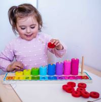 WOOPIE GREEN Puzzle Učíme se počítat a barvy Montessori 56 ks.