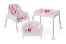 krmná židle 3v1 růžový stůl