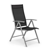 Sada zahradních židlí 4 ks polohovatelná kovová židle - Stříbrná