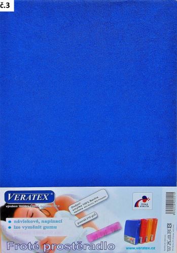 Veratex Froté prostěradlo 180x200/16cm (č. 3-tm.modrá)