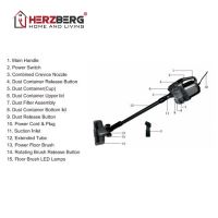 Herzberg HG-8007RD: Vysoce výkonný ruční vysavač