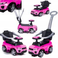 Odrážedlo 3v1 sportovní auto pro děti růžová/černá