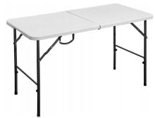 Banketový stůl zahradní piknikový stůl 122 cm bílý