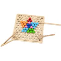 Dřevěná hra VIGA Chyťte míčky a spojte puzzle