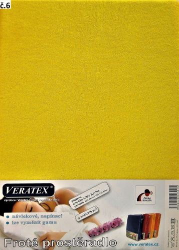 Veratex Froté prostěradlo 200x200/16cm (č. 6-stř.žlutá)