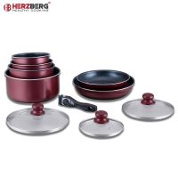Herzberg HG-5000: Herzberg HG-5000: 10-dílná sada nádobí s mramorovým povrchem  Black