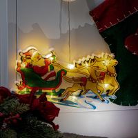 LED světýlka závěsná ozdoba Vánoční dekorace Santovy sáně