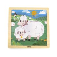 VIGA Handy Wooden Sheep Puzzle 9 Elements