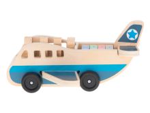 Letadlo, transportér, dřevěný kufr, figurky