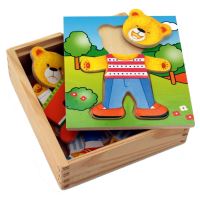 Viga dřevěné puzzle vzdělávací skládačka zdobit chlapce medvídka