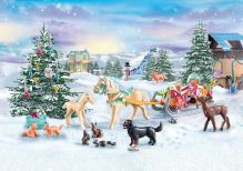 Playmobil adventní kalendář 71345 koně Vánoční jízda na saních