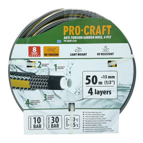 Černo-žlutá zahradní hadicí Procraft PR-4KAT1350 | PR-4KAT1350, 6976174163091